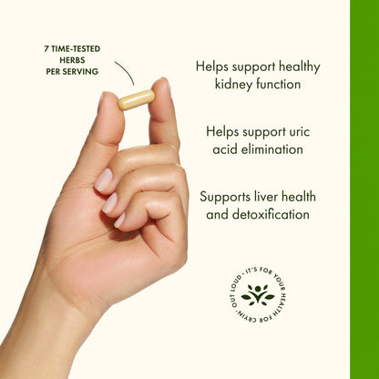 Uric Acid Cleanse - Natural Supplement Promoting Kidney Support - Features a Powerful Combination of 7 Herbs - (60 Veggie Capsules)