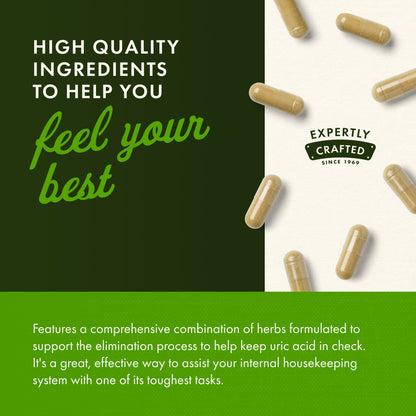 Uric Acid Cleanse - Natural Supplement Promoting Kidney Support - Features a Powerful Combination of 7 Herbs - (60 Veggie Capsules)