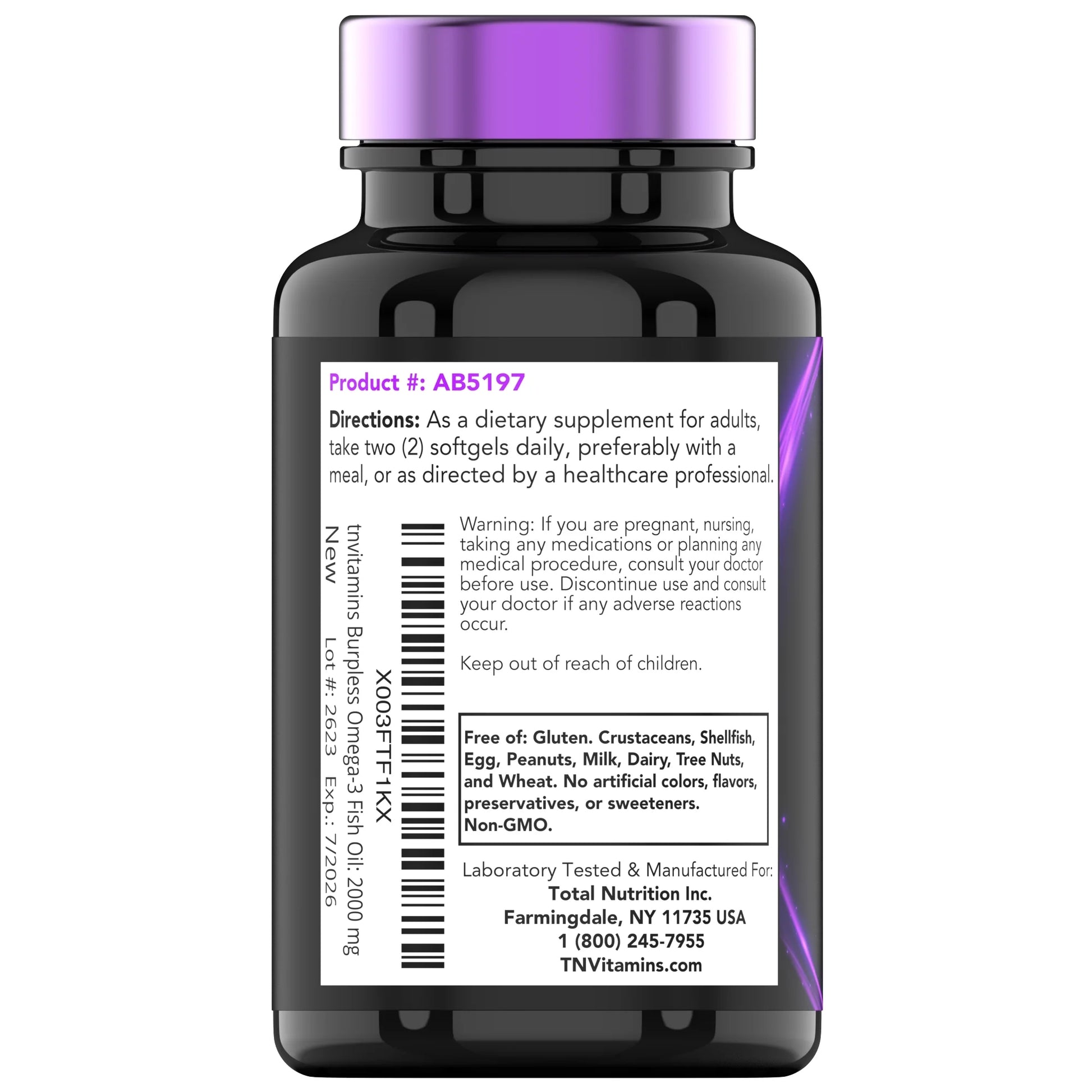 Aceite De Pescado Omega-3 Burpless: 2000Mg X 90 Cápsulas Blandas / 1400Mg De Ácidos Grasos Omega-3 Totales (800Mg EPA Y 600Mg DHA)